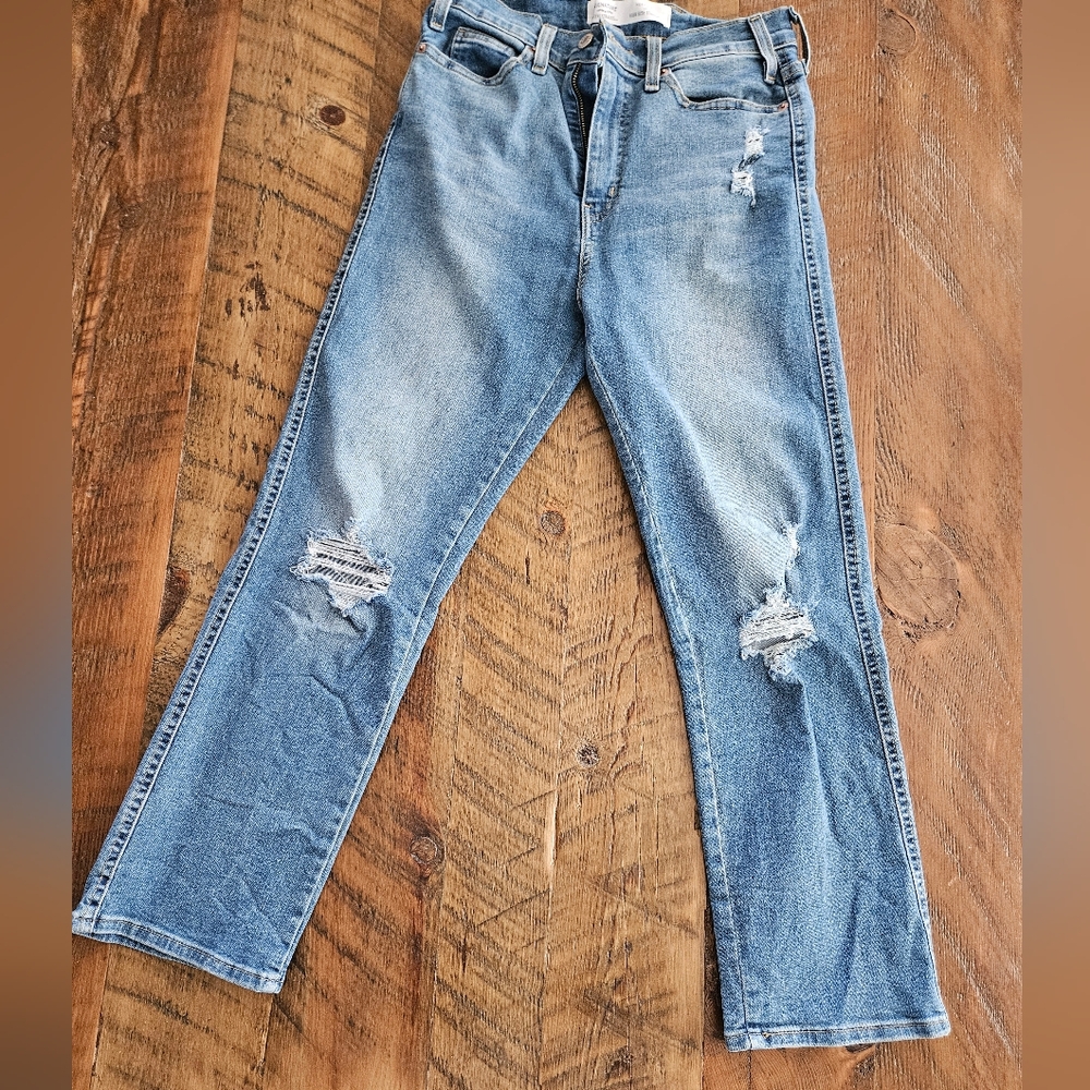 Levis Heritage High Rise Straight Leg Jeans, Size 8